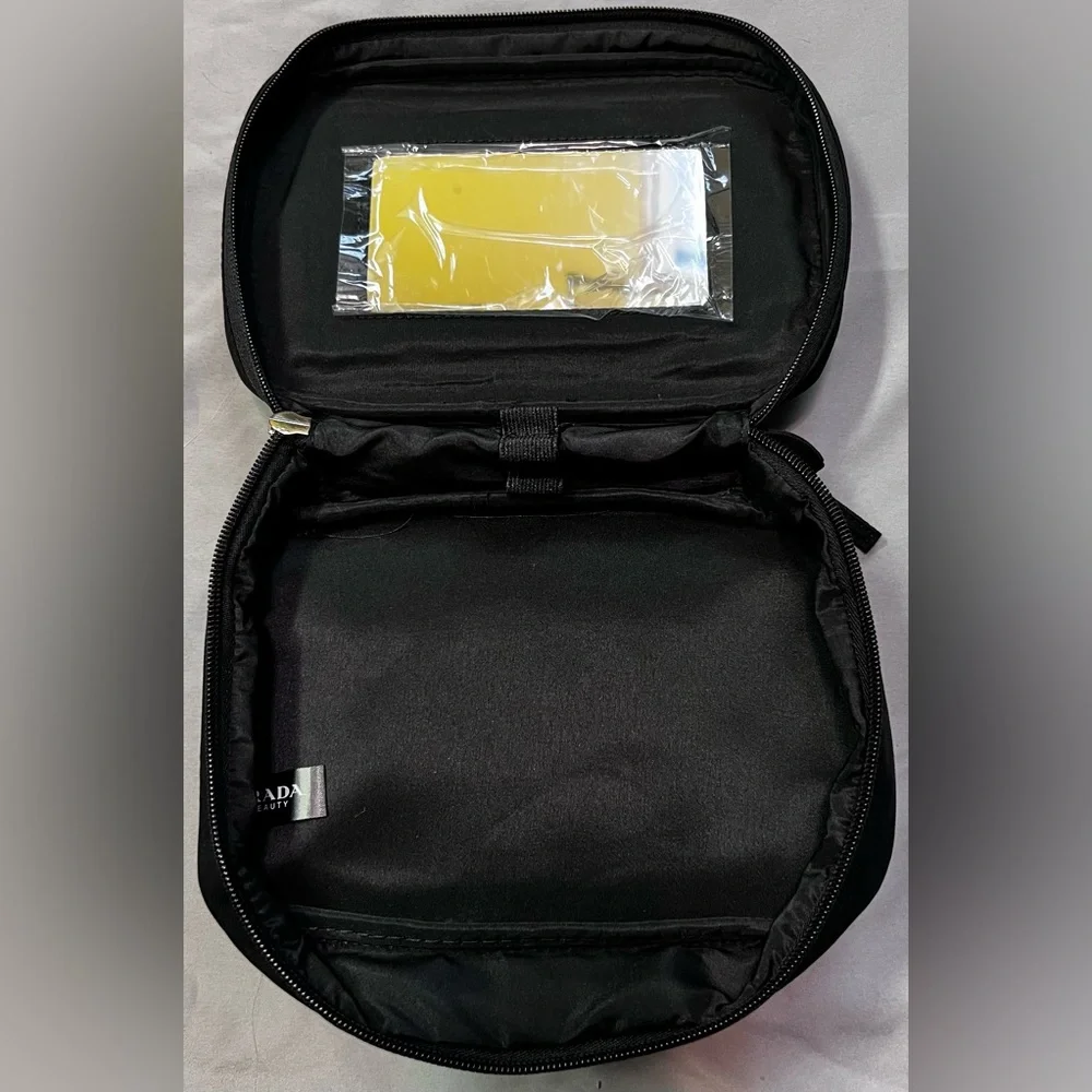 Prada Black Nylon Cosmetic Pouch Toiletry Case w/ Dust Bag